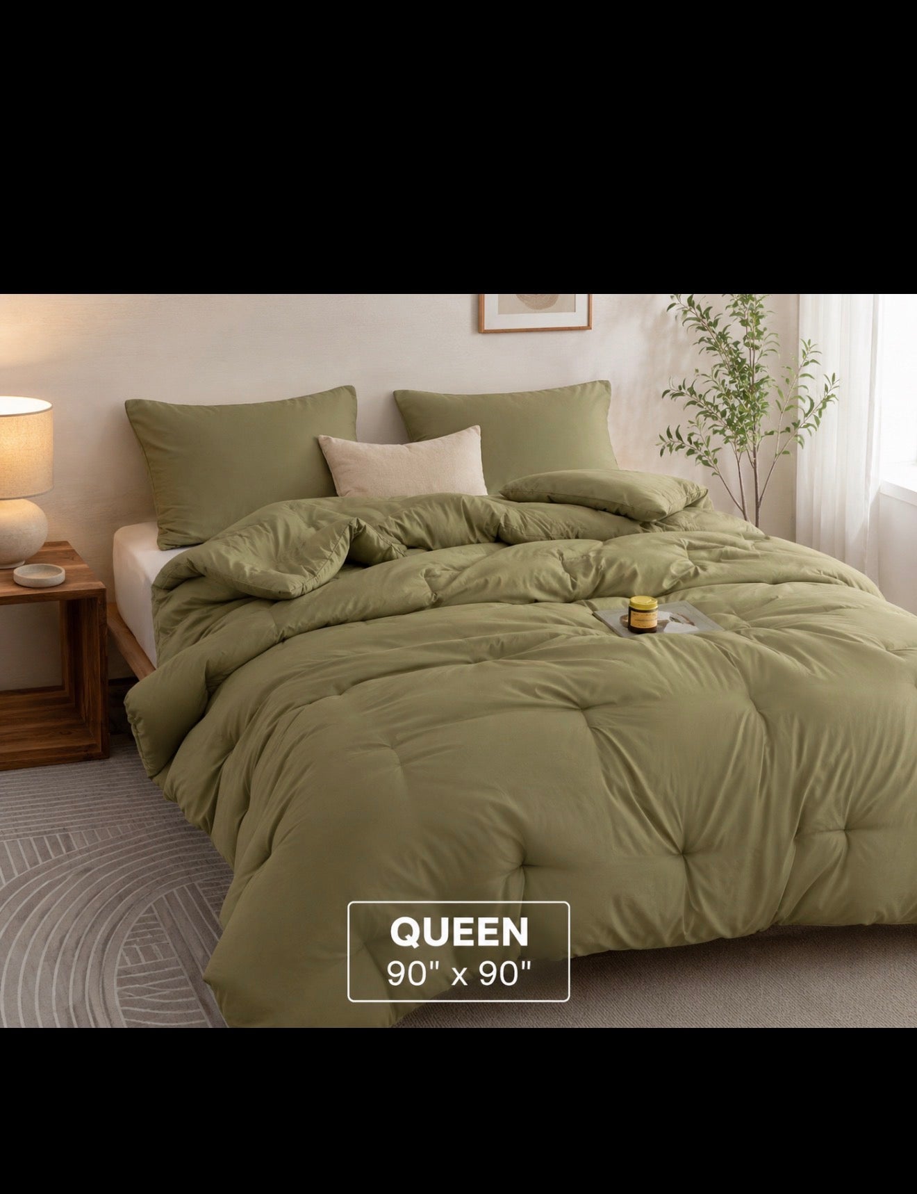 Queen Olive Green Comforter Set