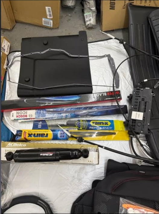 New Car Parts Bundle - Fuel Pump, Headlight, Steering Wheel, Shocks, Wipers & More