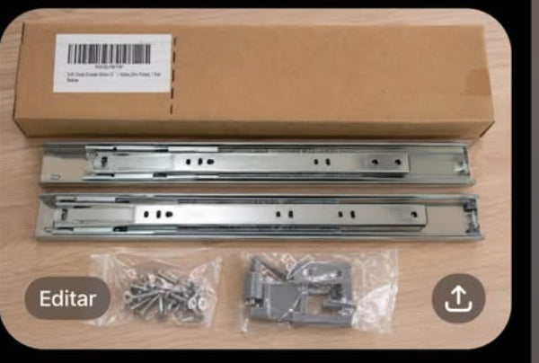 Soft Close Drawer Silides 21.. Sides Zinc Plated, 1 Pair