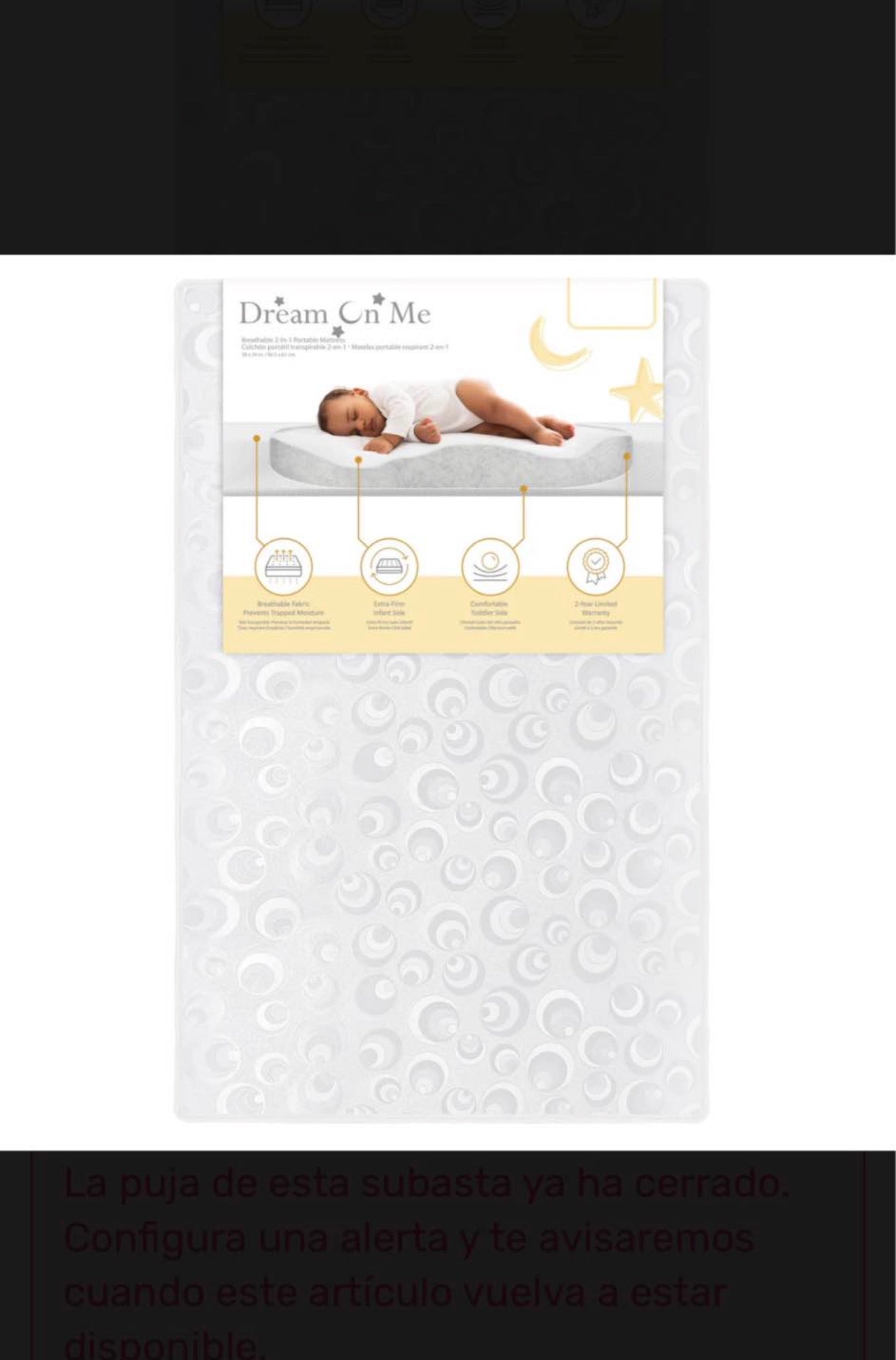 Dream On Me Breathable 2-in-1 Portable Crib Mattress