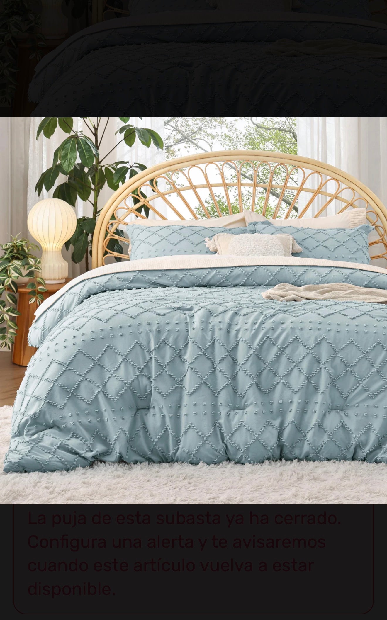 Light Blue Tufted Geometric Comforter Set