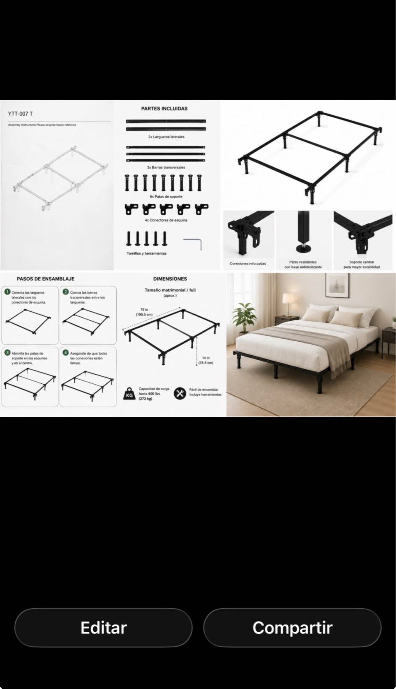 YTT-007 T twin Size Metal Bed Frame