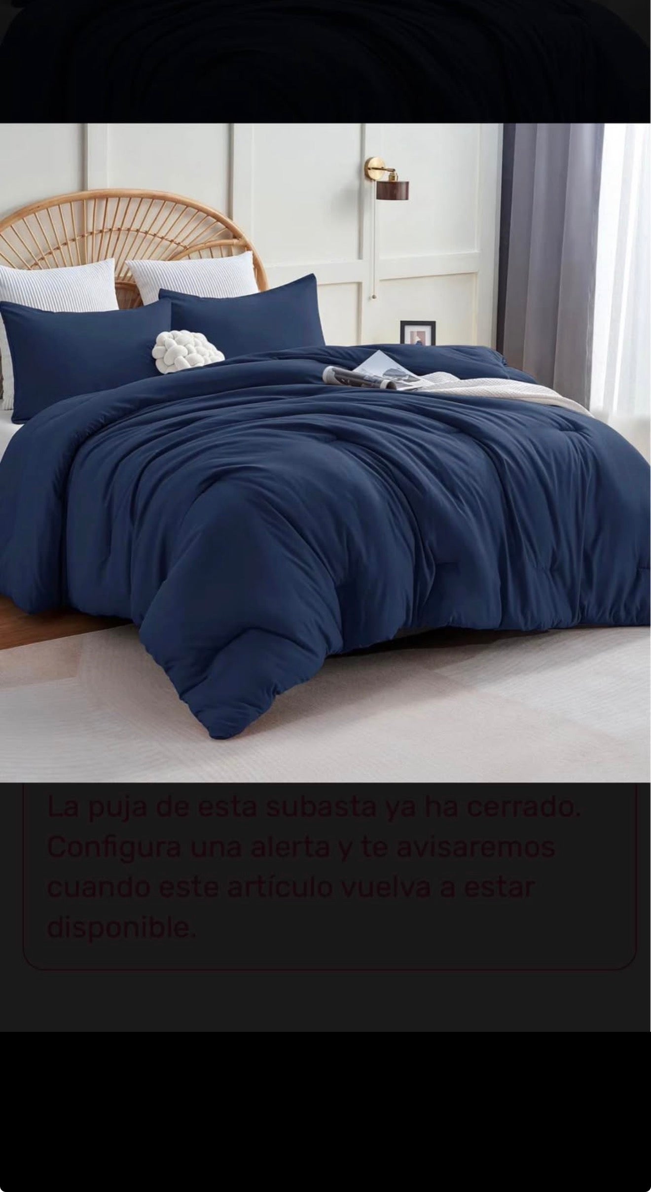 Navy Blue Comforter edredón only king