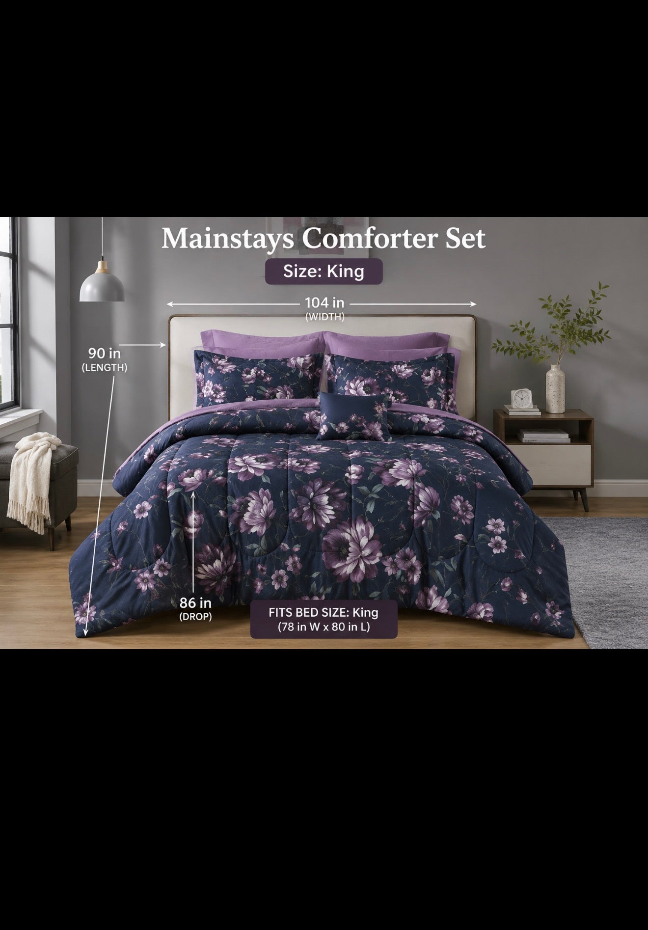 Mainstays King Comforter Set