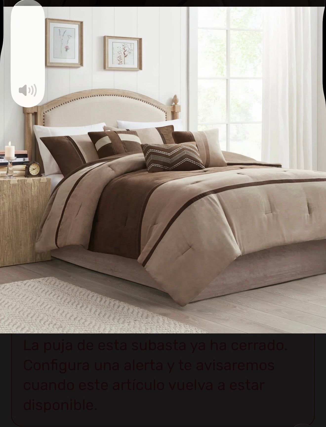 Brown and Tan Color Block Comforter Set