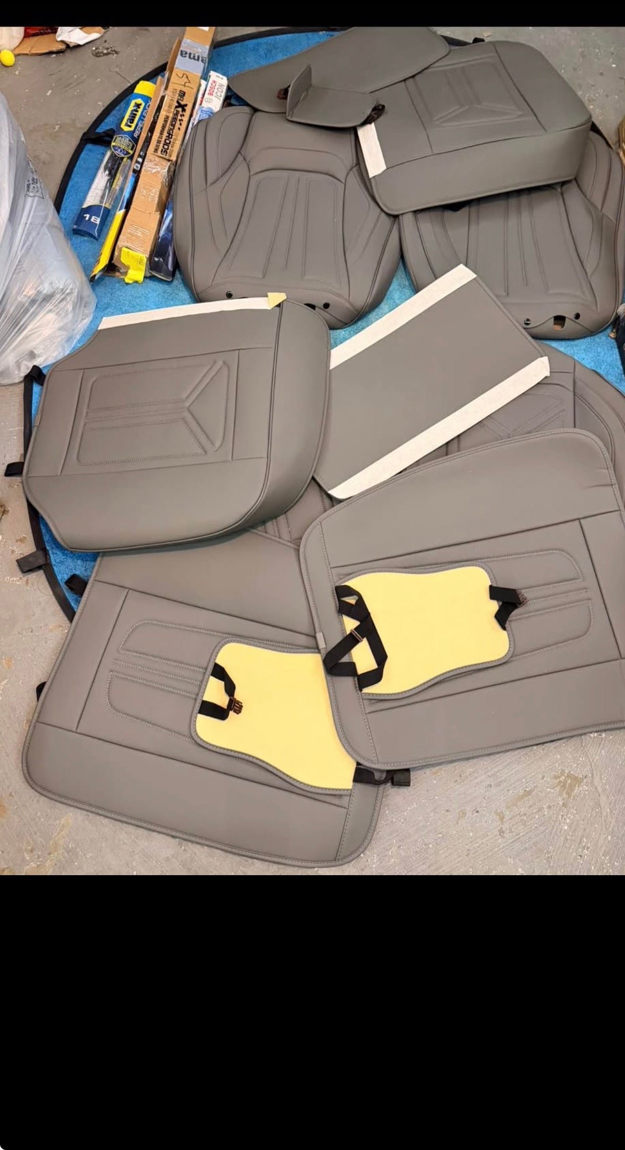 Grey car seat covers full set