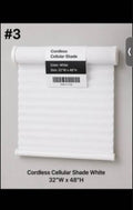 Cordless Cellular Shade White 32"W x 48"H