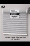 Cordless Cellular Shade Light Gray 45"W x 48"H