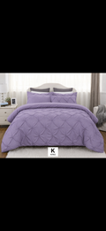 King Size Purple Pinch Pleat Comforter Set
